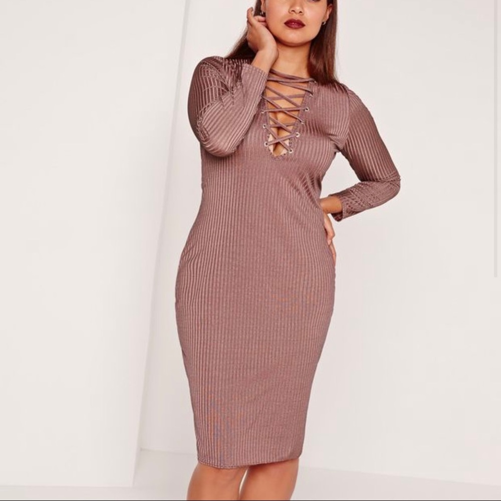 Missguided Plus Size Lace-Up Midi Dress! 💟💟💟
